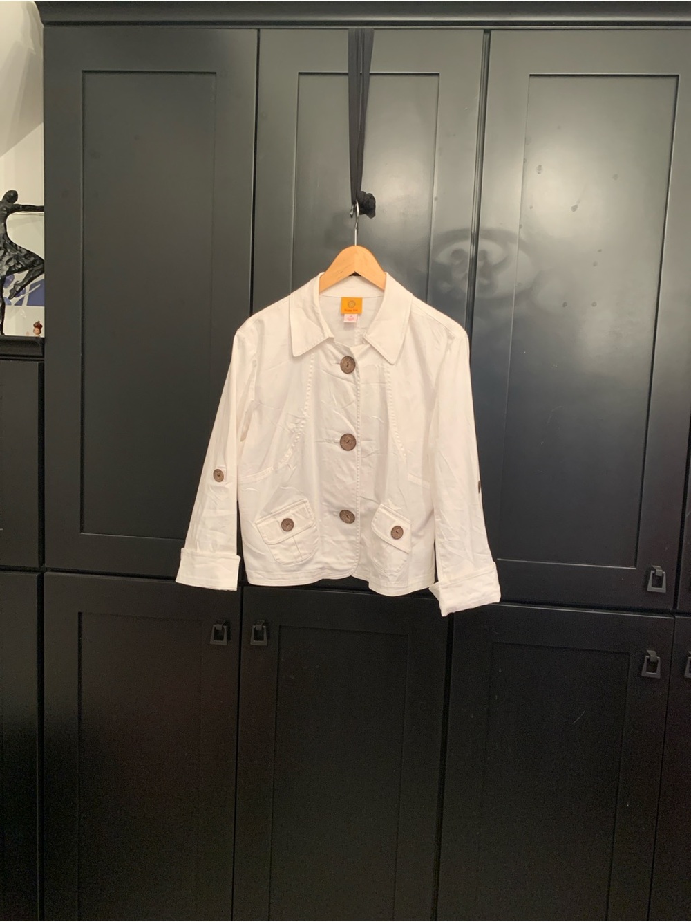 Ruby Rd. White Button-Front Utility Jacket